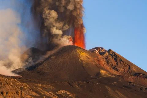 Volcano Etna Eruption Foto stock