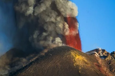 Volcano Etna Eruption Foto stock
