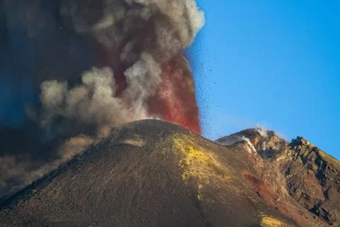Volcano Etna Eruption Foto stock