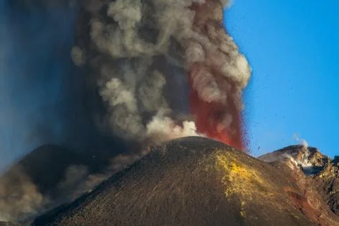Volcano Etna Eruption Stock Photos