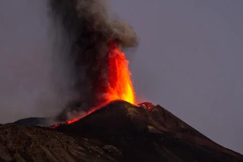 Volcano Etna Eruption Foto stock