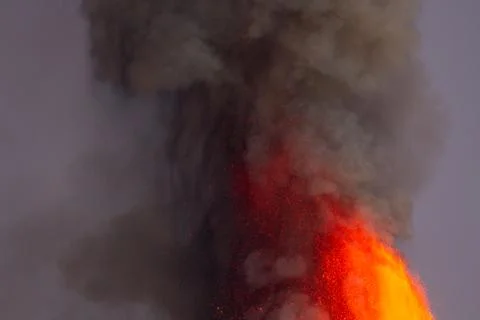 Volcano Etna Eruption 스톡 사진
