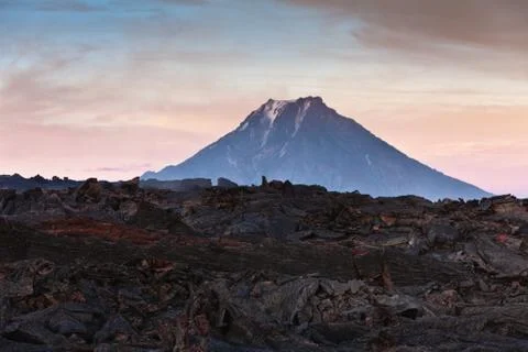 Volcano exploding in the day Stock Photos