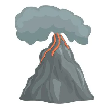 Volcano exploding icon cartoon vector. Volcanic eruption イラスト素材