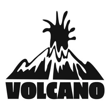 Volcano explosion logo, simple style Stock Illustration