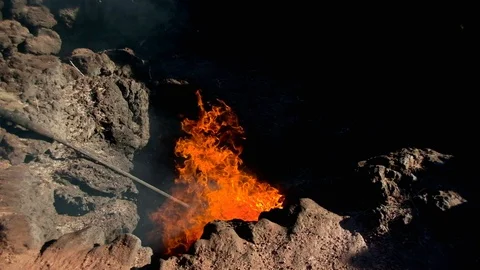 Volcano Flame Stock Footage 102403300