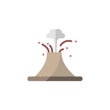 Volcano. Flat icon. Isolated weather vector illustration Stock Illustration