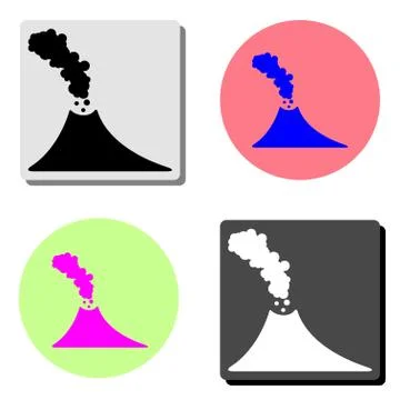 Volcano. flat vector icon Stock Illustration