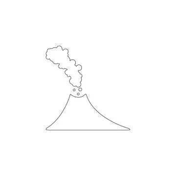 Volcano. flat vector icon Stock Illustration