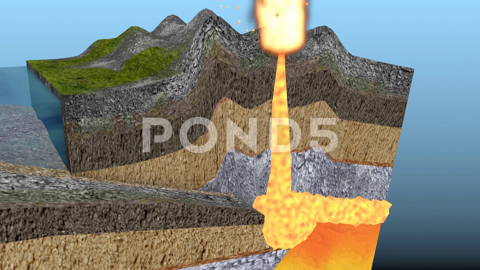 Volcano Formation Animation | Stock Video | Pond5