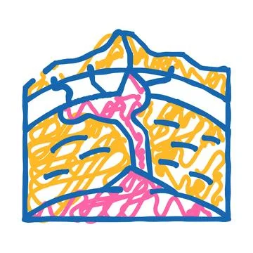 Volcano formation process icon doodle illustration 스톡 일러스트