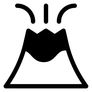 Volcano glyph icon vector illustration isolated on white background Ilustración de archivo