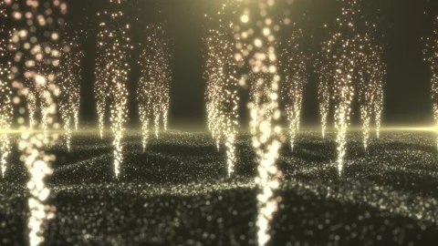 Volcano Gold Particles Background Stock Footage 140295028