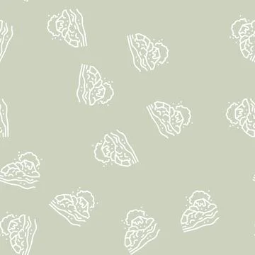 Volcano hawaii line seamless pattern Stock Illustration