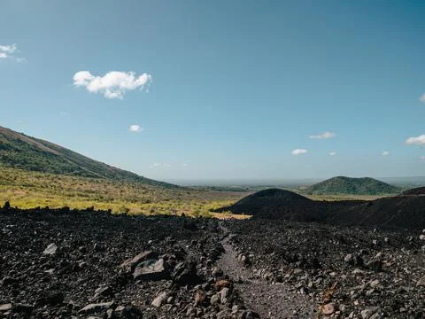 Volcano hiking Stock Photos