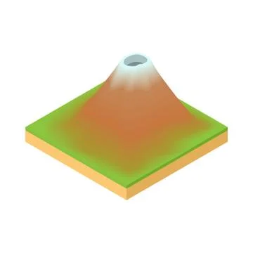Volcano icon, cartoon style イラスト素材