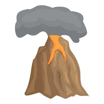 Volcano icon cartoon vector. Volcanic eruption Stock Illustration