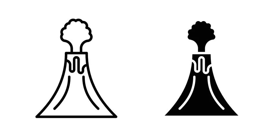 Volcano icon for design projects and web UI 库存插图