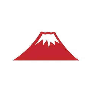 Volcano icon logo design template isolated illustration Stock Illustration