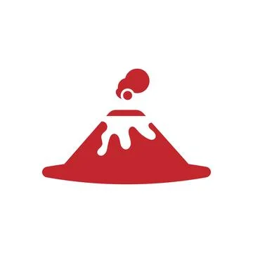 Volcano icon logo design template isolated illustration Stock Illustration
