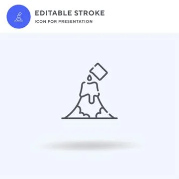 Volcano icon vector, filled flat sign, solid pictogram isolated on white, log Illustrazione stock