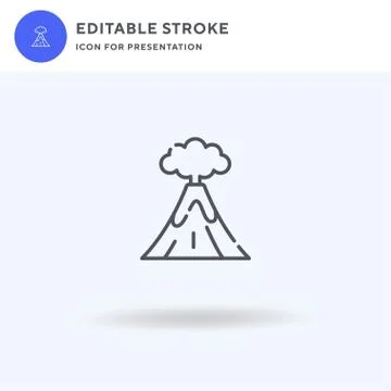 Volcano icon vector, filled flat sign, solid pictogram isolated on white, log イラスト素材