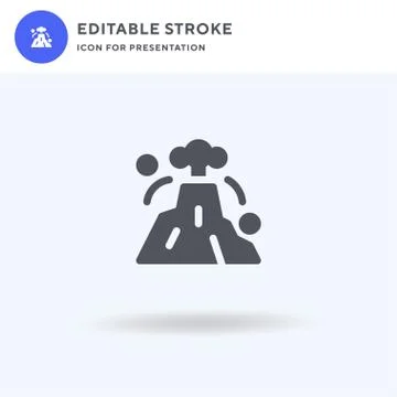 Volcano icon vector, filled flat sign, solid pictogram isolated on white, logo Stockillustratie