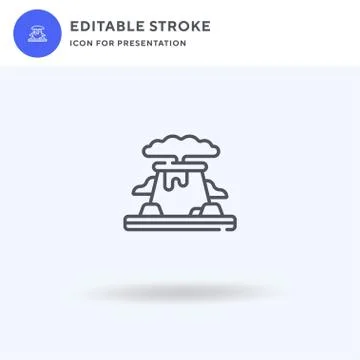 Volcano icon vector, filled flat sign, solid pictogram isolated on white, logo Stock Illustration
