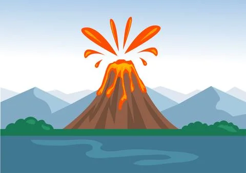 Volcano Icon vector illsutation イラスト素材