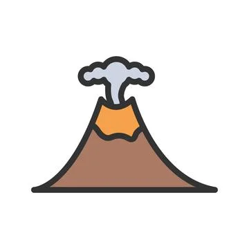 Volcano icon vector image. Illustrazione stock