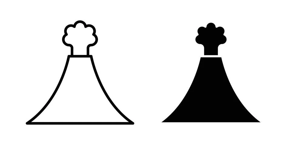 Volcano icon vector symbol graphics Stock Illustration