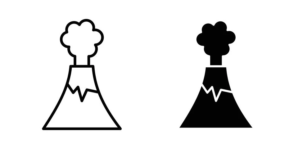 Volcano icon vector, symbol, logo illustrations Stock Illustration