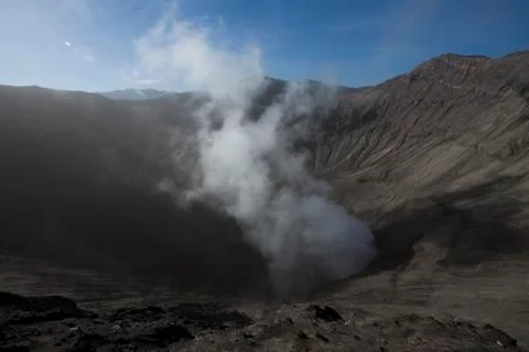 Volcano Ijen, Java, Indonesia, bright colorful vivid theme Stock-Fotos