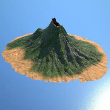 Volcano Island ~ 3D Model ~ Download #91029826 | Pond5