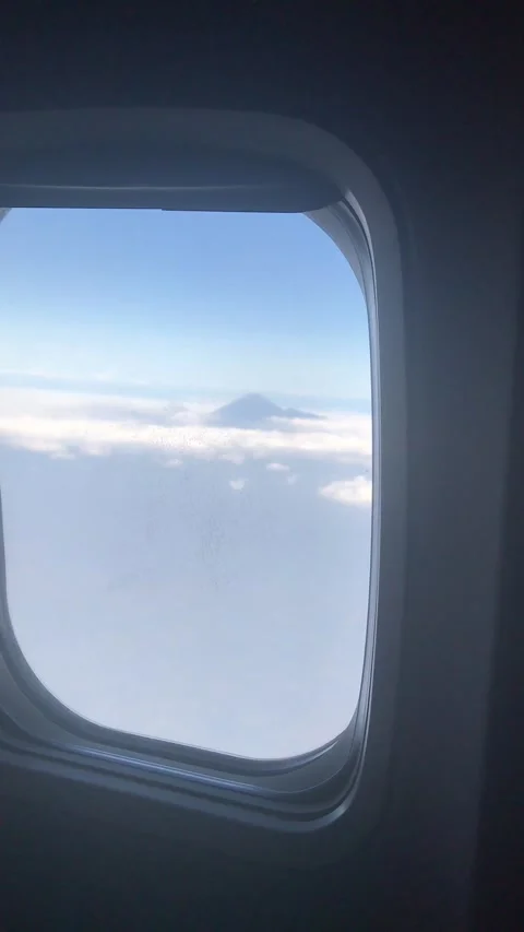 Volcano in Java, Indonesia Seen from Airplane Window. 動画素材 346506561