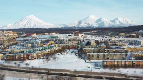 Volcano of Kamchatka 002 Stock Footage 128408982