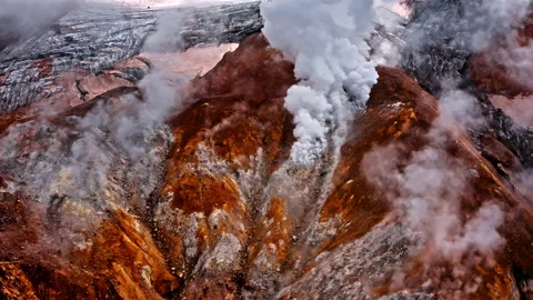 Volcano landscape of Mutnovsky Video stock 137020018
