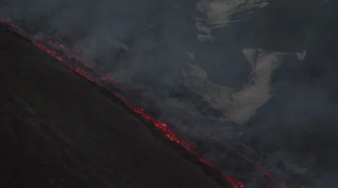 Volcano lava flow Stock Footage 50844592
