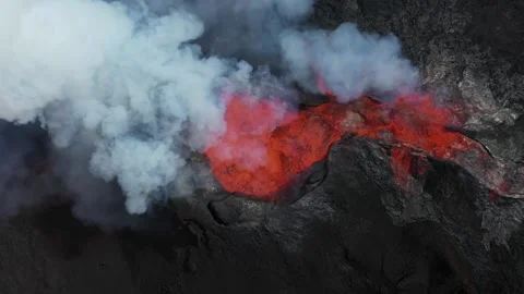 Volcano lava at pacific islands Stock Footage 204860064