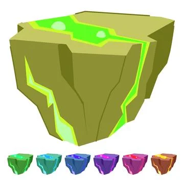 Volcano lava platform vector cartoon graphic Stock Illustration