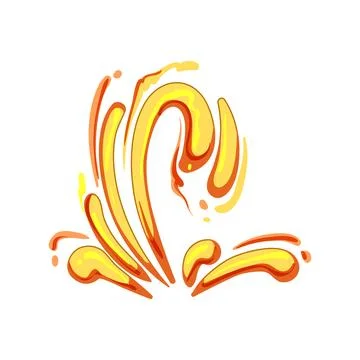 Volcano lava splash cartoon vector illustration イラスト素材