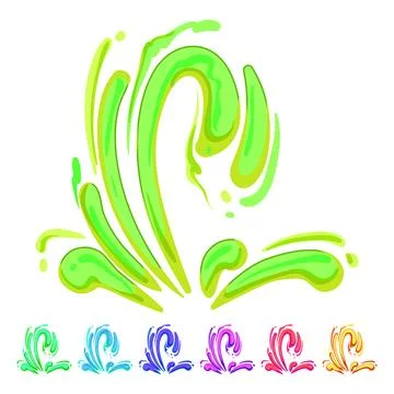Volcano lava splash cartoon vector graphic Stock Illustration