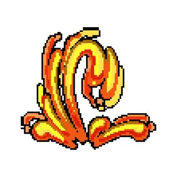 Volcano lava splash pixel art vector illustration 스톡 일러스트
