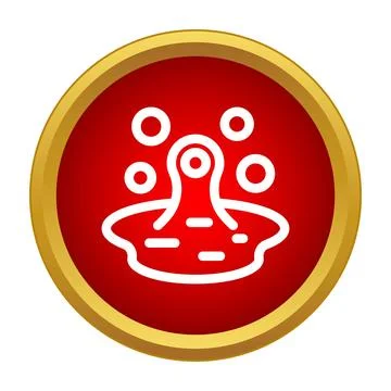 Volcano lava splashing liquid icon design concept Stock Illustration
