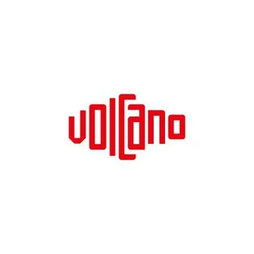 Volcano lettering vector logo design Stock Illustration