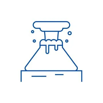 Volcano line icon concept. Volcano flat vector symbol, sign, outline イラスト素材