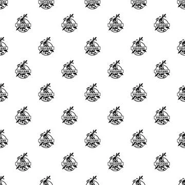 Volcano logo pattern creating seamless repeating background Stock Illustration