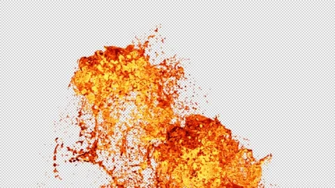 Volcano magma explosion with transparent background Stock Footage 236331902