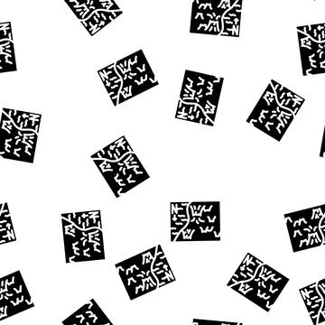 Volcano map glyph vector seamless pattern black イラスト素材