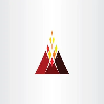 Volcano mountain icon logo vector symbol element Illustrazione stock